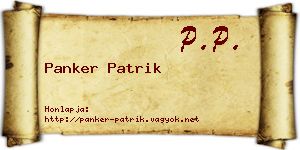 Panker Patrik névjegykártya